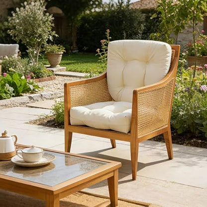 Outdoor Chair Cushions Set of 2, 19"x19" Tufted Outdoor Seat Cushions, Waterproof Patio Furniture Cushions,Beige - color: Beige