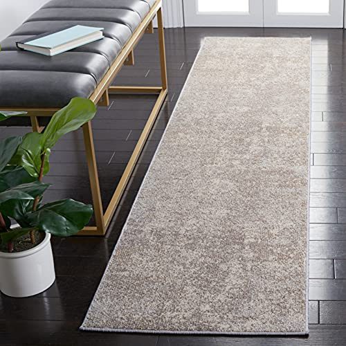 SAFAVIEH Madison Collection 2'2" x 14' GreyBeige MAD471G Modern Abstract Non-Shedding Entryway Foyer Living Room Kitchen Runner Rug - color: Grey/Beige, size: 2'2" x 14' (Runner)