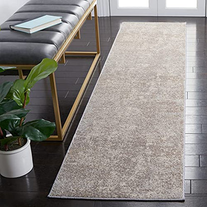 SAFAVIEH Madison Collection 2'2" x 12' GreyBeige MAD471G Modern Abstract Non-Shedding Entryway Foyer Living Room Kitchen Runner Rug - color: Grey/Beige, size: 2'2" x 12' (Runner)
