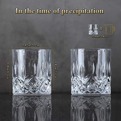 Old Fashioned Whiskey Glasses with Luxury Box - Set of 2 Whiskey Glass with Stones Whiskey for Men