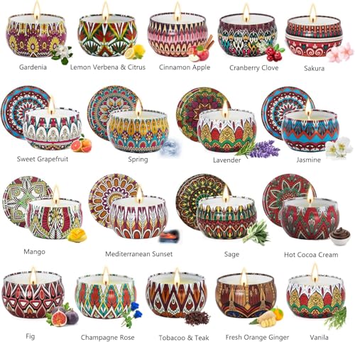 Candle Gifts for Women, 18 Packs Aromatherapy Candles, Scented Candles Gift Set for Women Gifts, Candles for Home Scented, Soy Wax Jar Candles, Retro Court Style - Exclusive for Nobles - size: Bulk Value 18-Candle Set