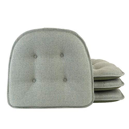 Klear Vu Omega Non-Slip Chair Cushions, Assembled in USA, U-Shaped Skid-Proof Seat Pads for Dining Room, Kitchen, Office, 15"x16", Solid Spa Green, 4 Pack - color: Solid Spa Green, size: 4 Pack