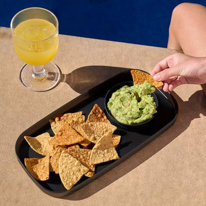 madesmart Dipware Small Reusable Serving Tray for Appetizers and Snacks, Food-Safe Small Appetizer Serving Platter with Removable Dip Bowl, Ocean (Pack of 6) - color: Translucent Ocean, size: Small (Pack of 6)