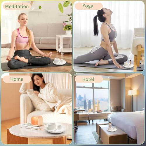 Palo Santo Sticks Holder, 4 in 1 Incense and Candle Holder White | 4 in 1 Incense and Candle Holder for Ash Catcher Tray for Meditation Yoga Room - color: White