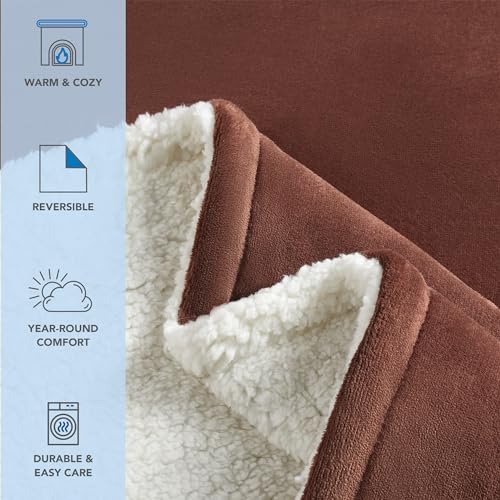 Arkwright Sherpa Fleece Throw Blanket - Plush Fluffy Warm Reversible Soft Sherpa Throw Blanket for Home, Couch, Sofa, Bed, Camping and Travel, 50x60 in, Brown - color: Chocolate Brown, size: Throw (50x60) Pack of 1