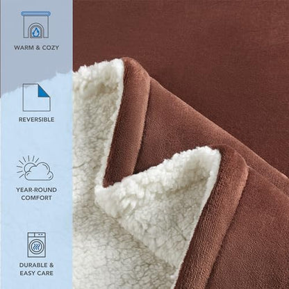 Arkwright Sherpa Fleece Throw Blanket - Plush Fluffy Warm Reversible Soft Sherpa Throw Blanket for Home, Couch, Sofa, Bed, Camping and Travel, 50x60 in, Brown - color: Chocolate Brown, size: Throw (50x60) Pack of 1