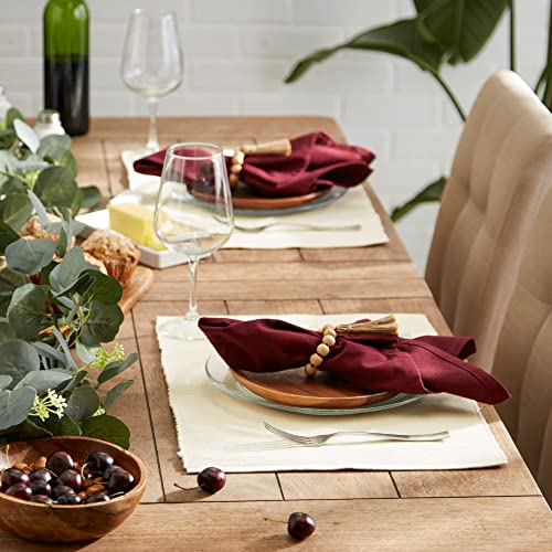 DII Basic Everyday Ribbed Tabletop 100% Cotton, Placemat Set, 13x19, Natural, 6 Piece - color: Natural, size: 13x19"