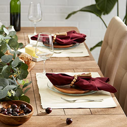DII Basic Everyday Ribbed Tabletop 100% Cotton, Placemat Set, 13x19, Natural, 6 Piece - color: Natural, size: 13x19"