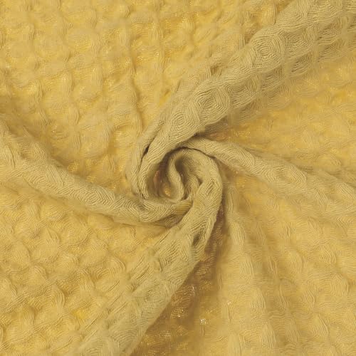 uxcell Waffle Hand Towels 100% Cotton 4 Pack Yellow | Boho Soft Absorbent Towels for Bathroom Kitchen Gym, Quick Dry, Lint Free, Washcloths Set for Bathroom Kitchen Gym Yoga Face - color: Yellow