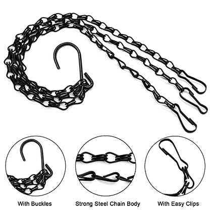 Benvo 24 inch Long Hanging Chains for Plants Flower Pot Basket Chains 3 Point Replacement Chain Hangers for Lanterns, Bird Feeders, Planters and Other Ornaments (Pack of 3) - size: 24 inch Long