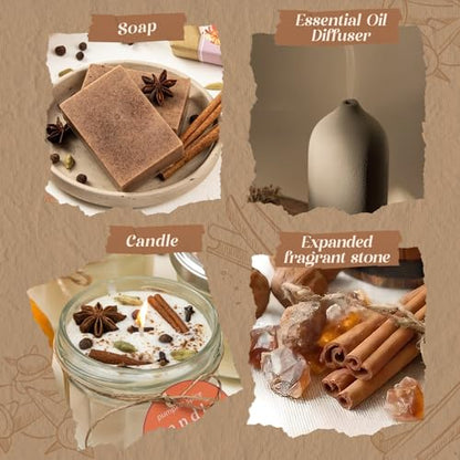 Soulorigin Autumn Spice Essential Oils Set – Cozy Fall Fragrance Oils for Diffuser & Candle Making – Cinnamon, Vanilla, Pumpkin Pie, Nutmeg, Clove, Gingerbread – Warm Home Aroma & Gift Set - color: Spice