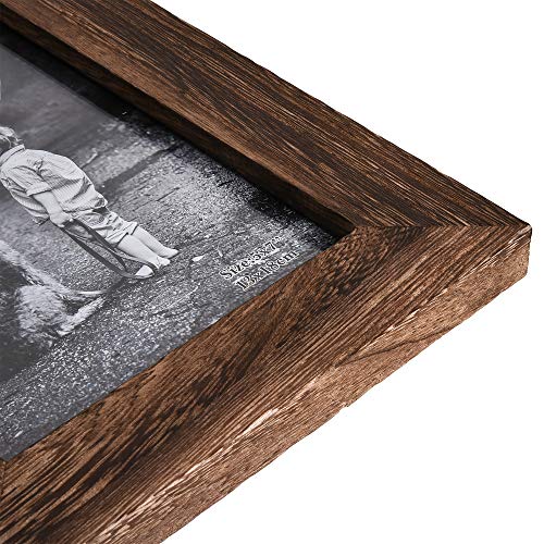 Yaetm 5x7 Picture Frame Distressed Wood, Rustic Solid Wood Photo Frame 5 x 7, Display for Tabletop and Wall, High Definition Glass, Carbonized Black (2 pack) - color: Carbonized Black, size: 5*7"，2 pk