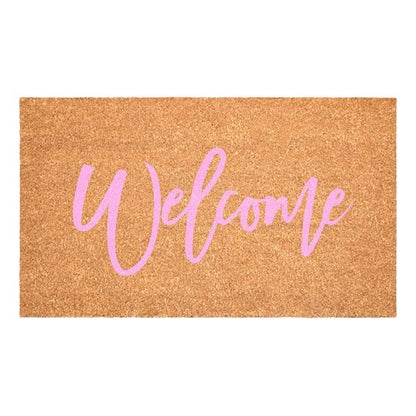 Calloway Mills Cursive Welcome Doormat, Pink (24" x 36") - color: Pink, size: 2' x 3' (Rectangular)