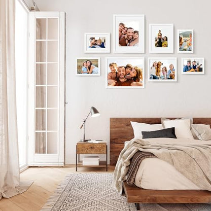 4x6 Picture Frame White Set of 6 Wooden Photo Frames | 4 x 6 Picture Frame with Plexiglass Fits 4x6 without Mat for Table and Wall Display - color: White, size: 4x6