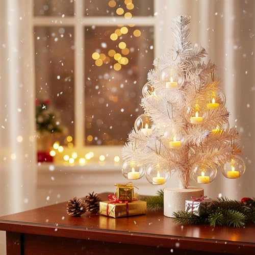 18pcs of Hanging Candle Holders - Glass LED Tealight Holders, Glass Globe Plant Terrariums, 3.15"/8cm Hanging Tealight Holder Terrariums for Birthday Party Tree Christmas Wedding Home Decor - size: 18pcs (3.15"Diameter)