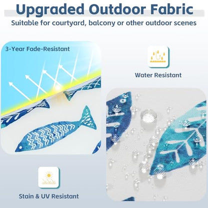 COZYVIDA Outdoor Chair Cushions Set of 4, 20"x20" Square Seat Pads with Tie Straps and YKK Zippers, 35D High-Density Foam, Water-Resistant Fabric,UV-Resistant 1000+ Hrs - color: Print 021