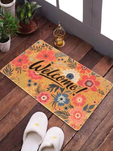 FGSS Spring Summer-Welcome-Door-Mats Flowers-Holiday-Doormats 17X29 Inch - color: Floral Welcome Mat
