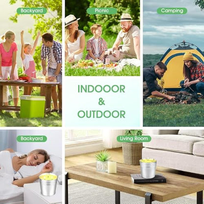 Set of 2 Citronella Outdoor Candle - 17 oz Large 3-Wick Soy Wax Candle with up to 180 Hours of Burning time, Perfect for Yards, Gardens, Balconies and Camping. - color: 2Pack-Lemongrass