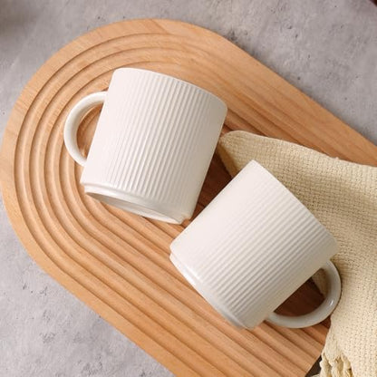 MONITO Coffee Mugs Set of 6,16 oz Ceramic Coffee Cups with Large Handles | Stoneware Mugs Set Suitable for Lattes,Hot tea,Cappuccinos,Mochas and Cocoa,Microwave & Dishwasher Safe,White - color: White, size: 6PCS