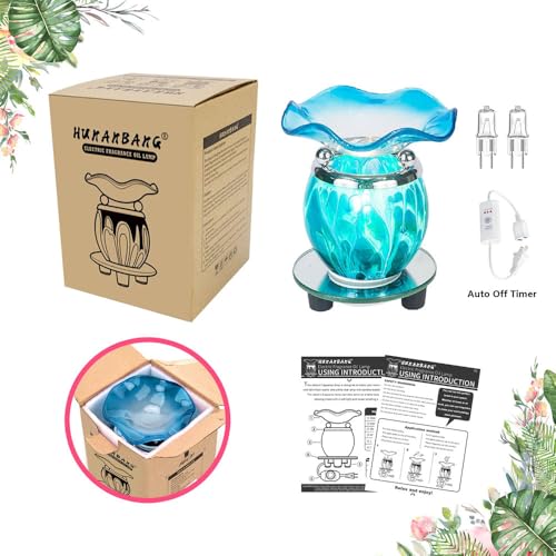 3 in 1 Electric Oil Warmer Scented Wax Warmer with with Auto Off Timer Candle Wax Melt Warmer Wax Melter Fragrance Wax Burner(Blue-Timer) - color: Blue-timer