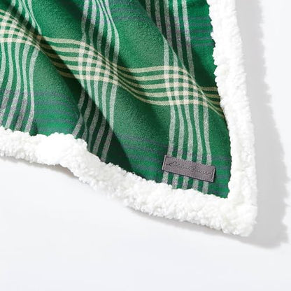 Eddie Bauer - Throw Blanket, Soft & Reversible Cotton Flannel Bedding, Throw Blanket for Couch or Bed (Union Bay Green, 50" x 60") - color: Union Bay Green