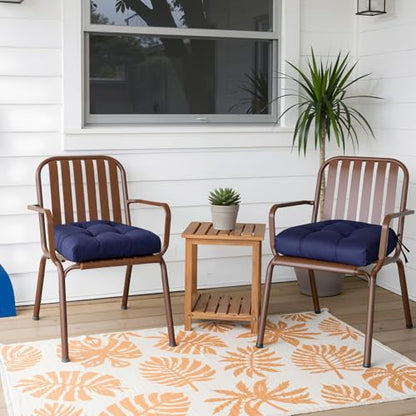 Gnostik 2 Pack Outdoor Patio Chair Cushions Waterproof Rocking Chair Cushion U Shaped Patio Replacement Cushions with Ties for Porch, Garden,18.6" x 18.6", White - color: White