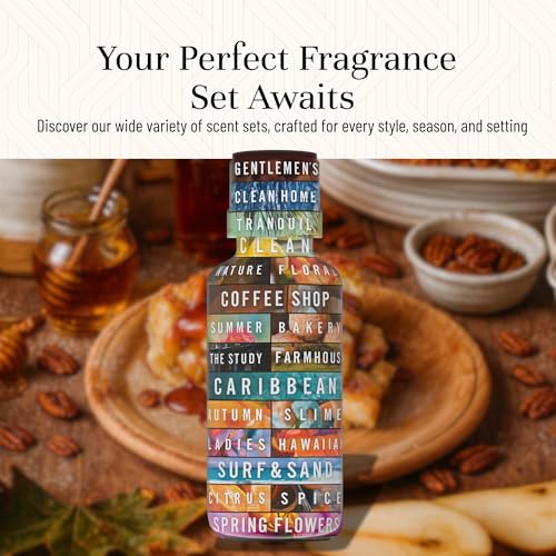 P&J Fragrance Oil Farmhouse Set | Old Books, Butterscotch, Honey, Warm Vanilla Sugar, Pecan Pie, Maple Syrup Candle Scents for Candle Making, Freshie Scents, Soap Making Supplies - size: 0.34 Fl Oz (Pack of 6)