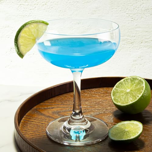Champagne Glasses Set of 6-7oz Elegant Coupe Glasses, Crystal Cocktail Glasses for Martini, Champagne, Desserts, Home Bar, Wedding, and Party (6 PCS) - color: 6 PCS