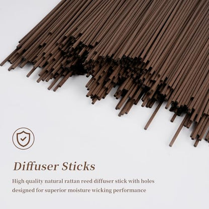 130Pcs Reed Diffuser Sticks-7.5Inch/3mm Brown Reed Sticks Essential Oil Aroma Diffuser Reeds Aroma Fragrance Refills (3mm X 19cm (130pcs)) - color: Brown Colors, size: 3mm x 19cm (130pcs)