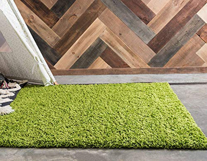 Unique Loom Solid Shag Collection Area Rug (2' x 3' 1" Rectangle, Grass Green) - color: Grass Green, size: 2' x 3'1" (Rectangular)
