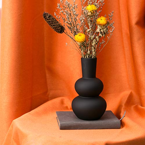 Black Ceramic Vase, Modern, Matte Clay - color: B-black Small Vase