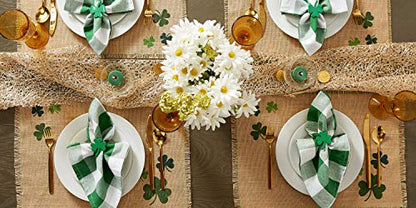 DII Buffalo Check Collection, Classic Farmhouse Cloth Napkin Set, 20x20, Green & White, 6 Piece - color: Green & White, size: 20" x 20" (Set of 6)