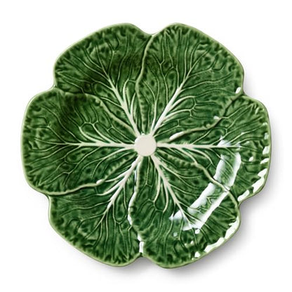 Le Jardin Green Cabbage Plates - Dinner, SET OF FOUR -11" Sculpted Green Stoneware Leaf Plates – Seasonal Garden-Inspired Tableware for Spring & Summer Dining and Entertaining - size: Large