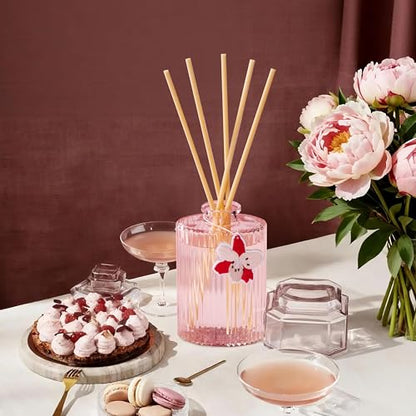 Reed Diffuser, Peony Blossom Scent Oil Diffuser, 6.09 fl oz | 8 Reeds, Long-Lasting Home Fragrance, Bathroom Bedroom Shelf Decor & Gifts - color: Pink(peony Blossom)