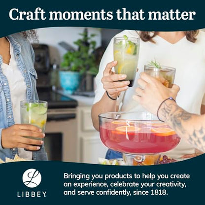 Libbey Classic Tumbler & Rocks Drinking Glasses Set of 16, Clear Glass Cups | 18 oz and 13 oz Capacities for Water, Soda, Cocktails, and More with Smoke-Tinted Bases and Dishwasher-Safe Cleanup - color: 03 - Classic Smoke