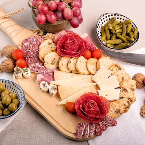 Pickleball Charcuterie & Cutting Board, Pickleball Gift, Partner Size - 17 x 8.5 x 0.75”, Birch Wood, Paddle Shape with Handle, Mineral Oil Finish - size: 17"L x 8.5"W