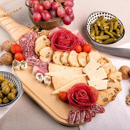 Pickleball Charcuterie & Cutting Board, Pickleball Gift, Partner Size - 17 x 8.5 x 0.75”, Birch Wood, Paddle Shape with Handle, Mineral Oil Finish - size: 17"L x 8.5"W