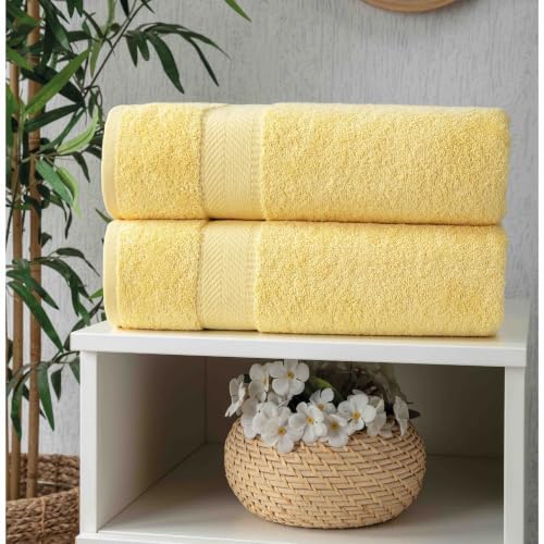 Personalized Towel Set, Custom Bath Towels with Name, Turkish Cotton Yellow | 2 Pcs Hand Towel Set, 100% Cotton, Embroidered, Monogrammed, Customized Gift For Adults, Wedding, Bridal Shower, Housewarming - color: Yellow, size: Hand Towels - 2 Piece