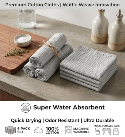 Urban Villa Kitchen Towels Cotton Dish Towels 20”x30” (Set of 6) Smoke - color: 063 Smoke, size: 18" x 28" (Set of 6)