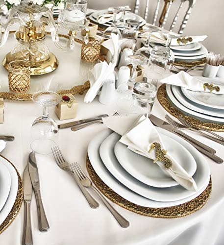 Gold Napkin Rings Set of 6, Table Setting Centerpiece Decor Napkins Ring Holders, Napkin Ring Packs for Family Holiday Dinner, Fancy Banquet & Wedding Decorations for Reception- Seahorse - style: Gold - Seahorse