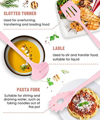 Kitchen Utensils Set-12 Pieces Silicone Cooking Utensils Set (Dishwasher Safe) 392°F Heat Resistant Spatula Set, Nonstick Cookware | Dishwasher Safe 392°F Heat Resistant Spatula Set Kitchen Utensil Set for Nonstick Cookware,Best Kitchen Tools with Holder