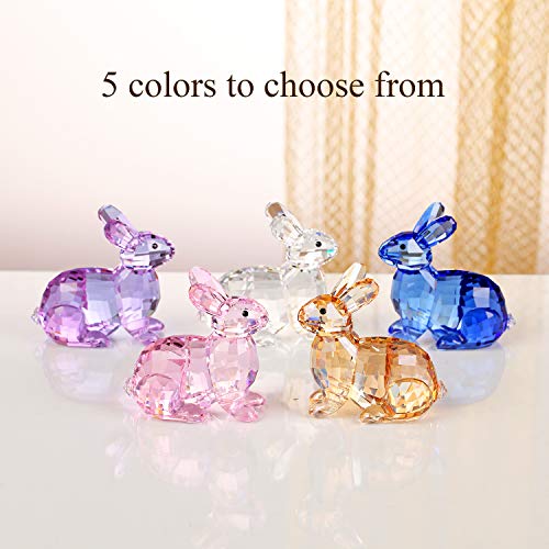 DOJOZ Crystal Bunny Rabbit Animal Collectible Cute Figurine Birthday Gifts Home Decor (White) - color: White