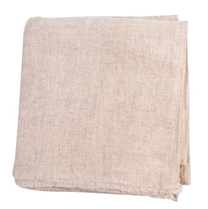 Cashmere Blanket – Hand Woven 100% Pure Wool Throw Blanket, 135 x 270 cm – Plain Cozy, and Soft Blanket for Bed, Sofa, or Couch - Made in Nepal - color: White Grey