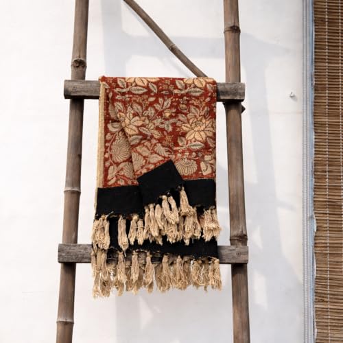 Trade Star Decorative Designer 100% Cotton Throw Blanket Premium Blanket with Tassels for Room Decor with Beautiful Syahi-Begar Block Printing 50x70 Inches (Throw Blanket 4) - color: Throw Blanket 4