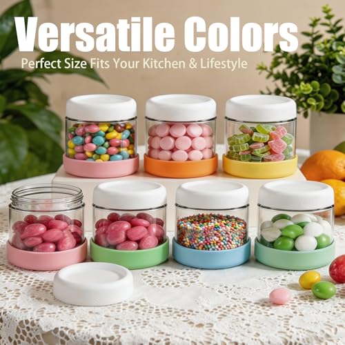 6-Pack 8oz Glass Overnight Oats Containers with Lids and Silicone Sleeves | Stackable Mason Jars Wide Mouth Meal Prep Jars for Yogurt Chia Salad Snacks Sugar - Leakproof Food Storage Jars - size: 8oz