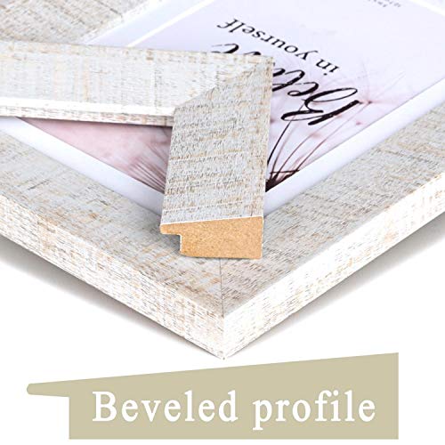 Wide Molding Rustic 11x14 Picture Frames, Made of HD Glass Display Picture 8x10 with Mat, Beige Photo Frame for Wall Mounting, 2 Sets - color: Beige, size: 11x14 inches