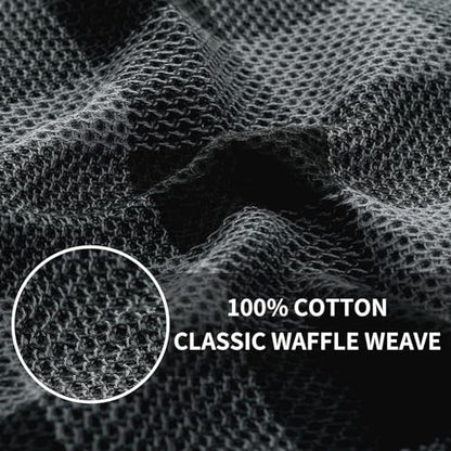 Homaxy 100% Cotton Check 12 Pack Dish Cloths, 12" x 12", Black & Grey | Waffle Weave, Plaid, Super Soft and Absorbent Dish Rags, Quick Drying, Multi-Purpose - color: Black & Grey, size: 12 x 12 - 12 Pack