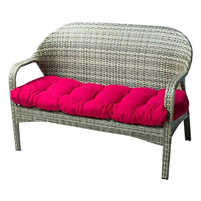 Indoor/Outdoor Bench Cushion Cotton Garden Furniture Loveseat Cushion, 51.2"x19.7" Patio Wicker Seat Cushions for Lounger Garden Furniture Patio Lounger Bench (Red) - color: Red