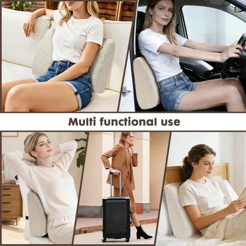 Large Lumbar Cushion Lumbar Support Pillow, Ergonomic Lumbar Pillow with Machine Washable, Help Relieve Pain of Back, Lumbar, Tailbone and Sciatic Nerve Support. (Beige) - color: Beige