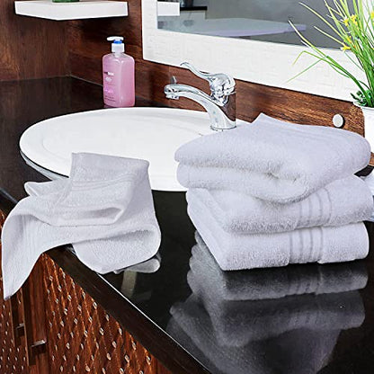 Utopia Towels 12 Pack Premium Wash Cloths, 12x12 in, 100% Cotton, White | Highly Absorbent Soft Feel Lightweight Washcloths - Premium Ring Spun Cotton, Ideal for Bathroom, Spa, Gym & Face - color: White